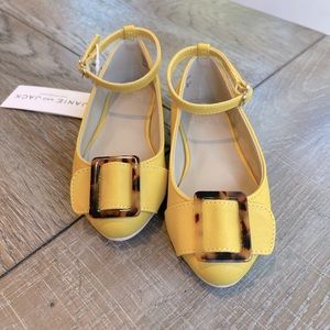 NWT Janie and Jack, Harvest Yellow Flats with Tortoise Shell Buckles, Sz 7